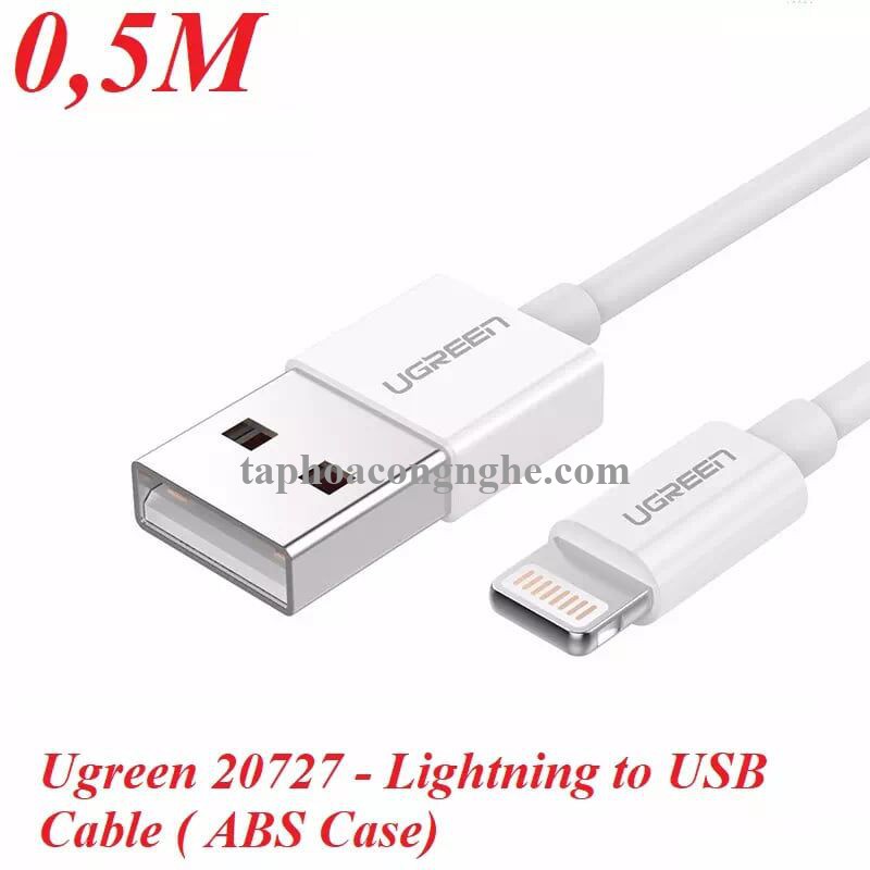 Ugreen 20727 0.5M màu Trắng ABS Cáp Lightning sạc + truyền dữ liệu cho iPhone US155 30020727